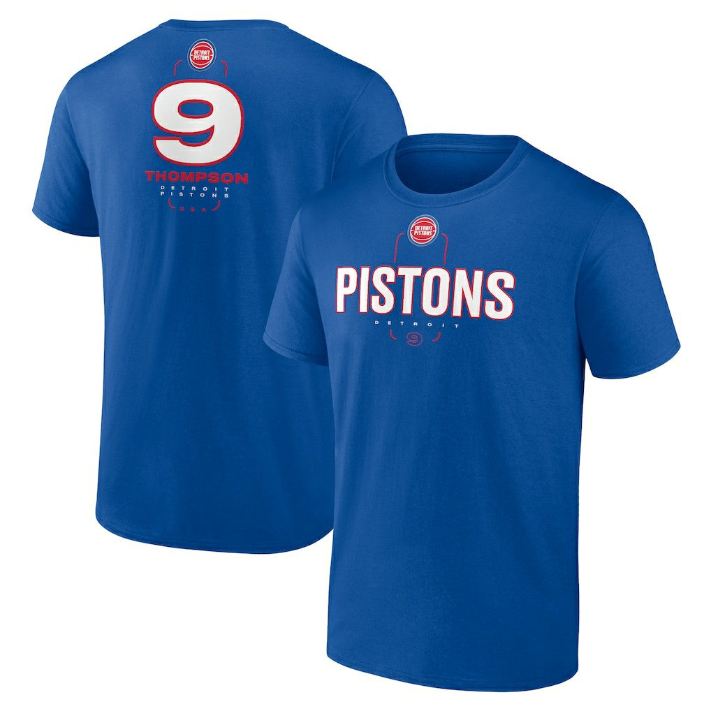 Ausar Thompson Detroit Pistons Behind The Back Name & Number T-Shirt Blue