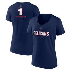 Zion Williamson New Orleans Pelicans Women's Behind The Back Name & Number V-Neck T-Shirt Navy