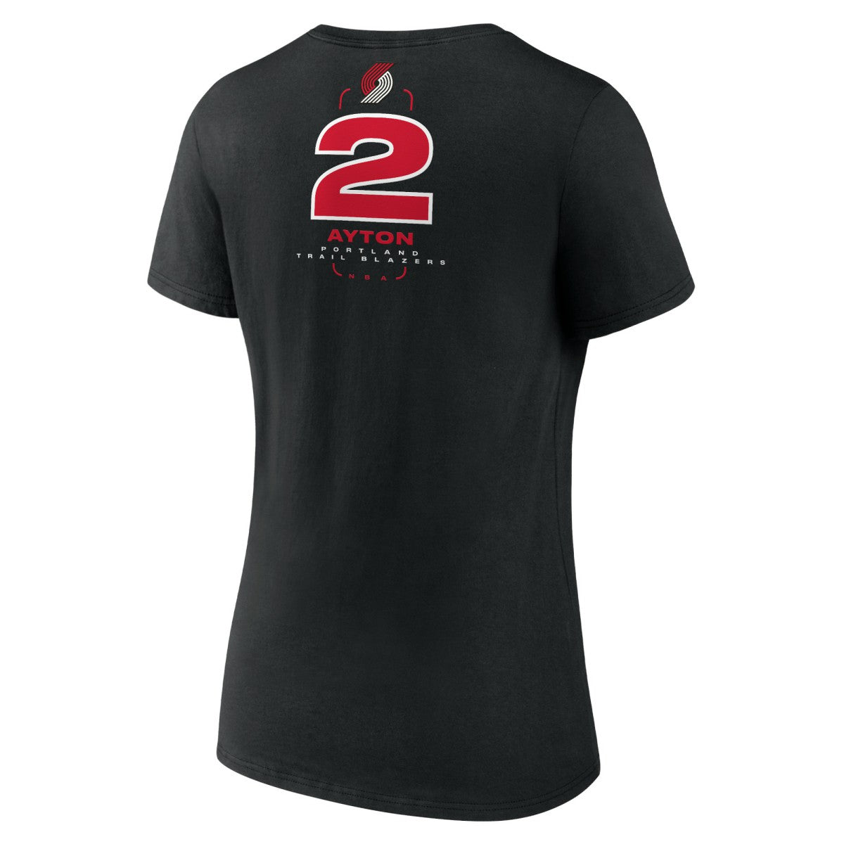 Deandre Ayton Portland Trail Blazers Women's Behind The Back Name & Number V-Neck T-Shirt Black