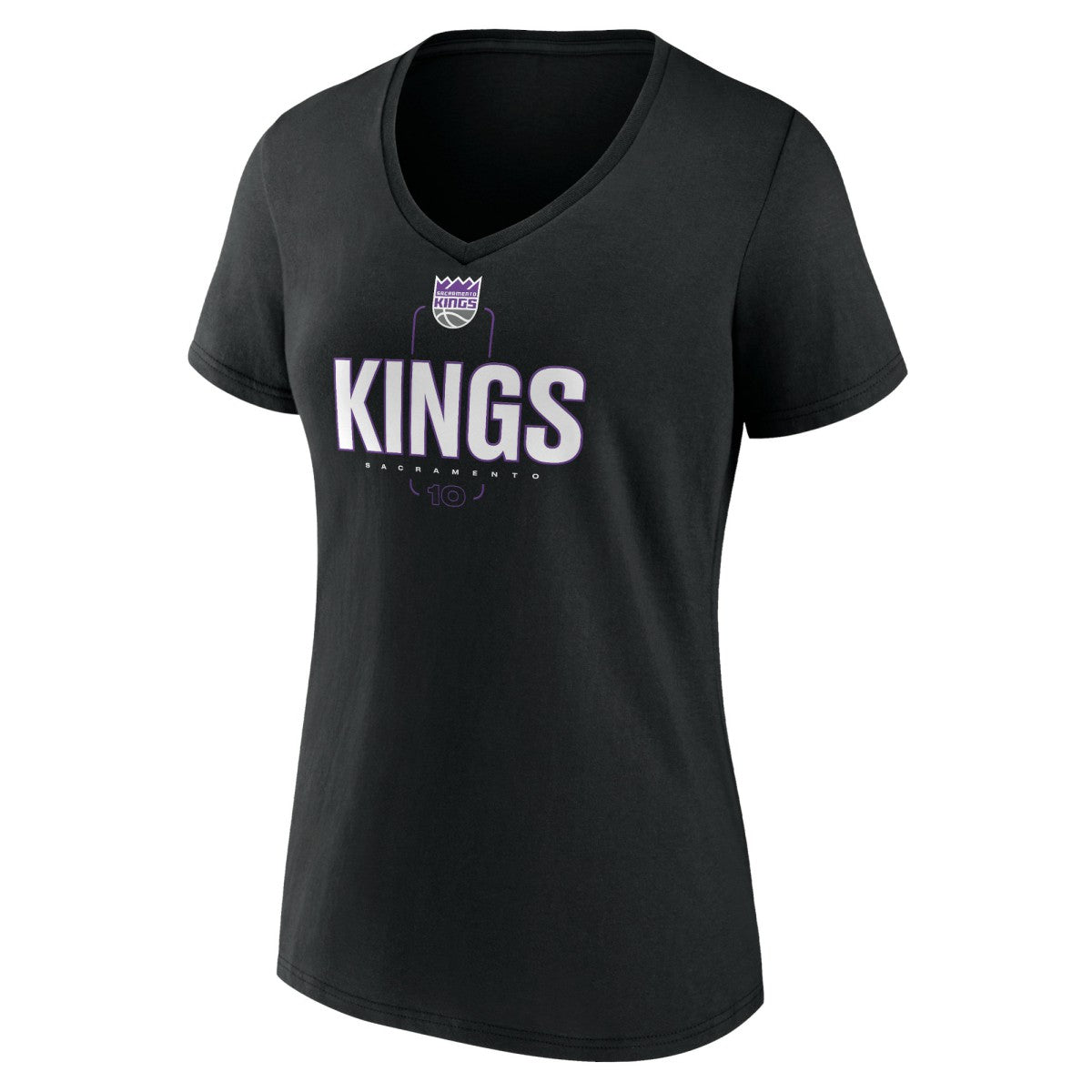 Domantas Sabonis Sacramento Kings Women's Behind The Back Name & Number V-Neck T-Shirt Black