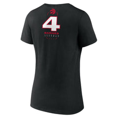 Scottie Barnes Toronto Raptors Women's Behind The Back Name & Number V-Neck T-Shirt Black