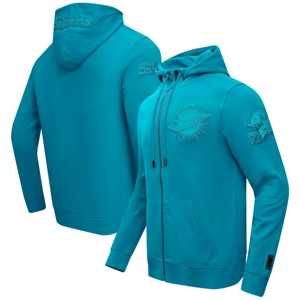 Miami Dolphins Pro Standard Triple Tonal Full-Zip Hoodie Aqua