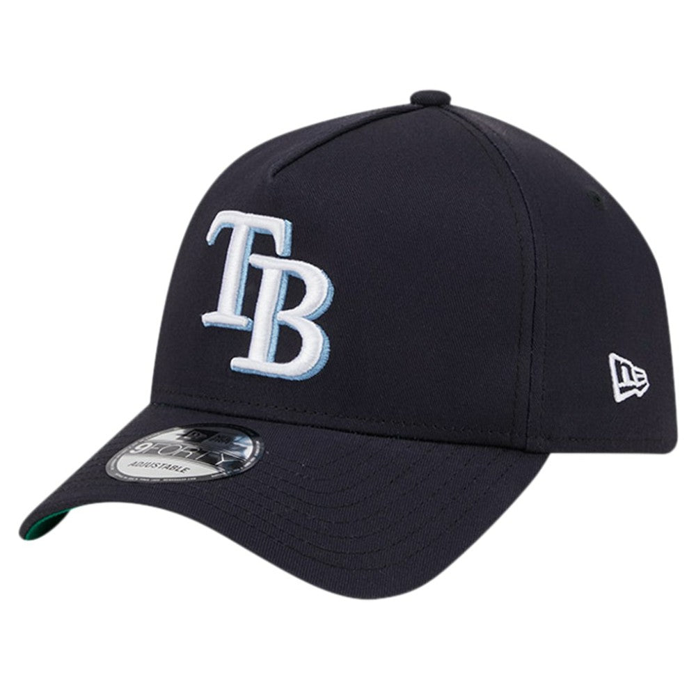 Tampa Bay Rays New Era Team Color A-Frame 9FORTY Adjustable Hat - Navy Hats
