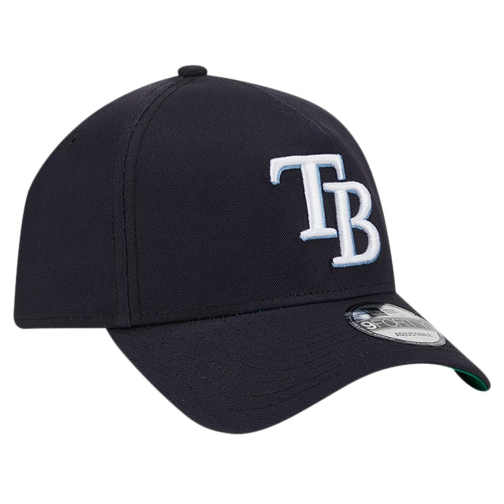 Tampa Bay Rays New Era Team Color A-Frame 9FORTY Adjustable Hat - Navy Hats