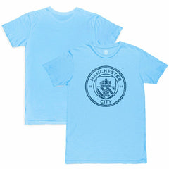 Manchester City 1863FC Mono Crest Slub T-Shirt Sky Blue shop