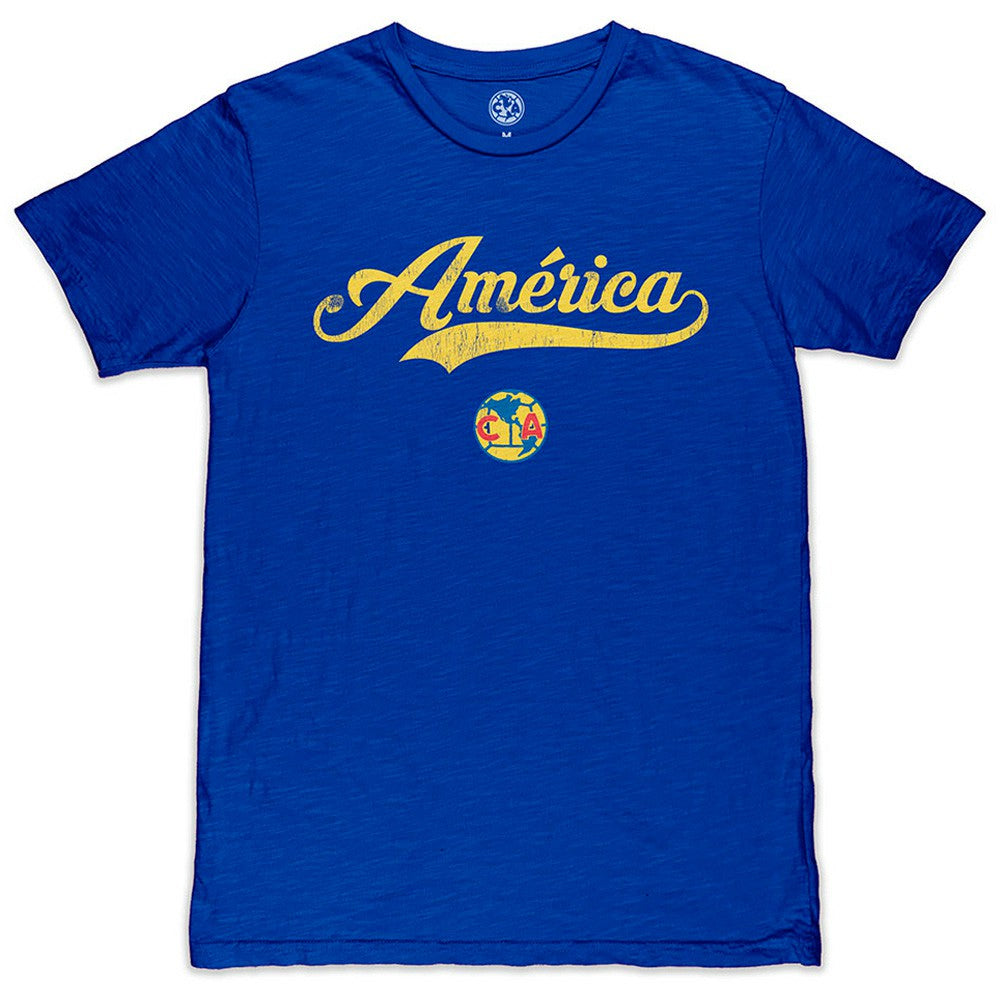 Club America 1863FC Script Slub T-Shirt Royal shop