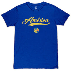 Club America 1863FC Script Slub T-Shirt Royal shop