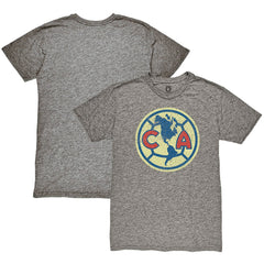 Club America 1863FC Color Crest Twisted Tri-Blend Slub T-Shirt Heather Gray
