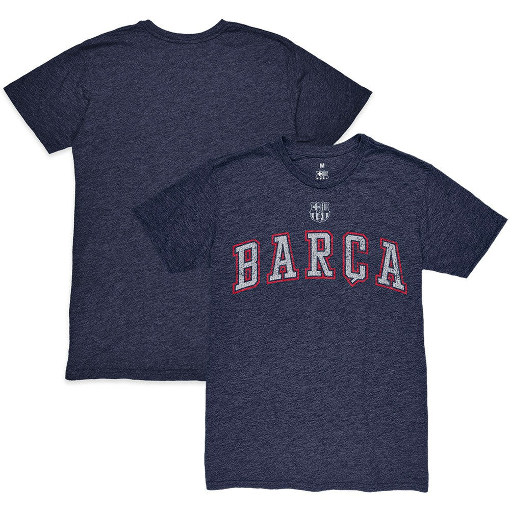 Barcelona 1863FC Wordmark Twisted Tri-Blend Slub T-Shirt Heather Navy sale