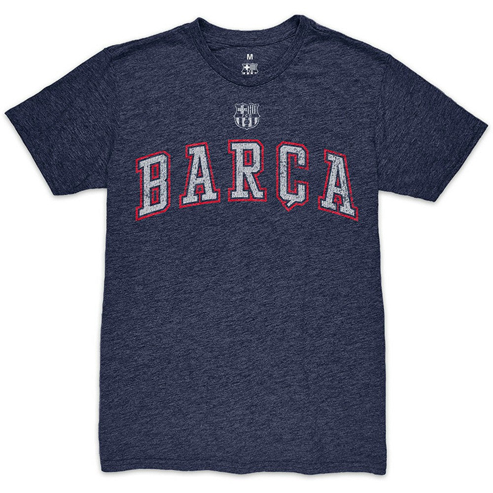 Barcelona 1863FC Wordmark Twisted Tri-Blend Slub T-Shirt Heather Navy sale