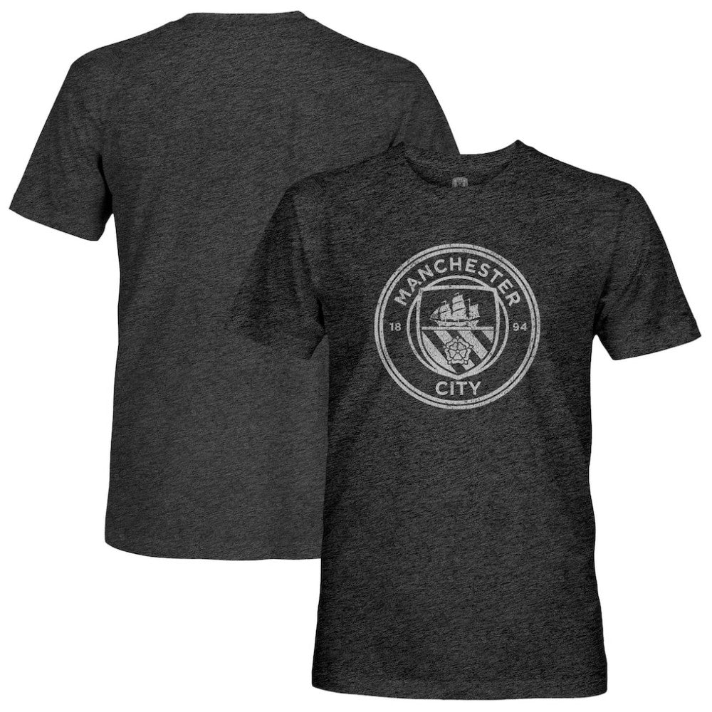 Manchester City 1863FC Mono Crest Twisted Tri-Blend Slub T-Shirt Heather Black
