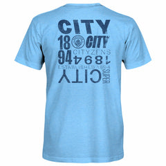 Manchester City 1863FC Front Back Text Twisted Tri-Blend Slub T-Shirt Sky Blue shop