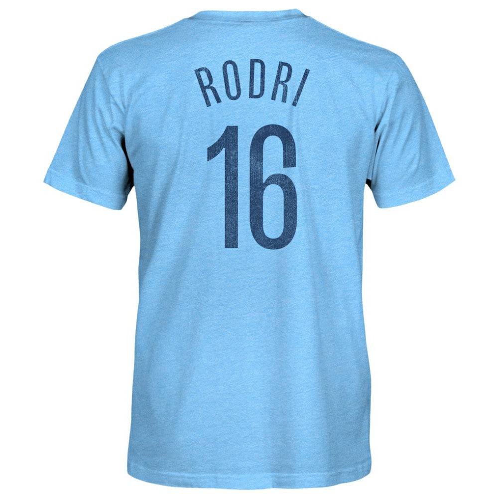 Rodrigo Manchester City 1863FC Player Name & Number Twisted Tri-Blend Slub T-Shirt Sky Blue shop