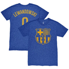 Robert Lewandowski Barcelona 1863FC Player Name & Number Twisted Tri-Blend Slub T-Shirt Heather Royal shop
