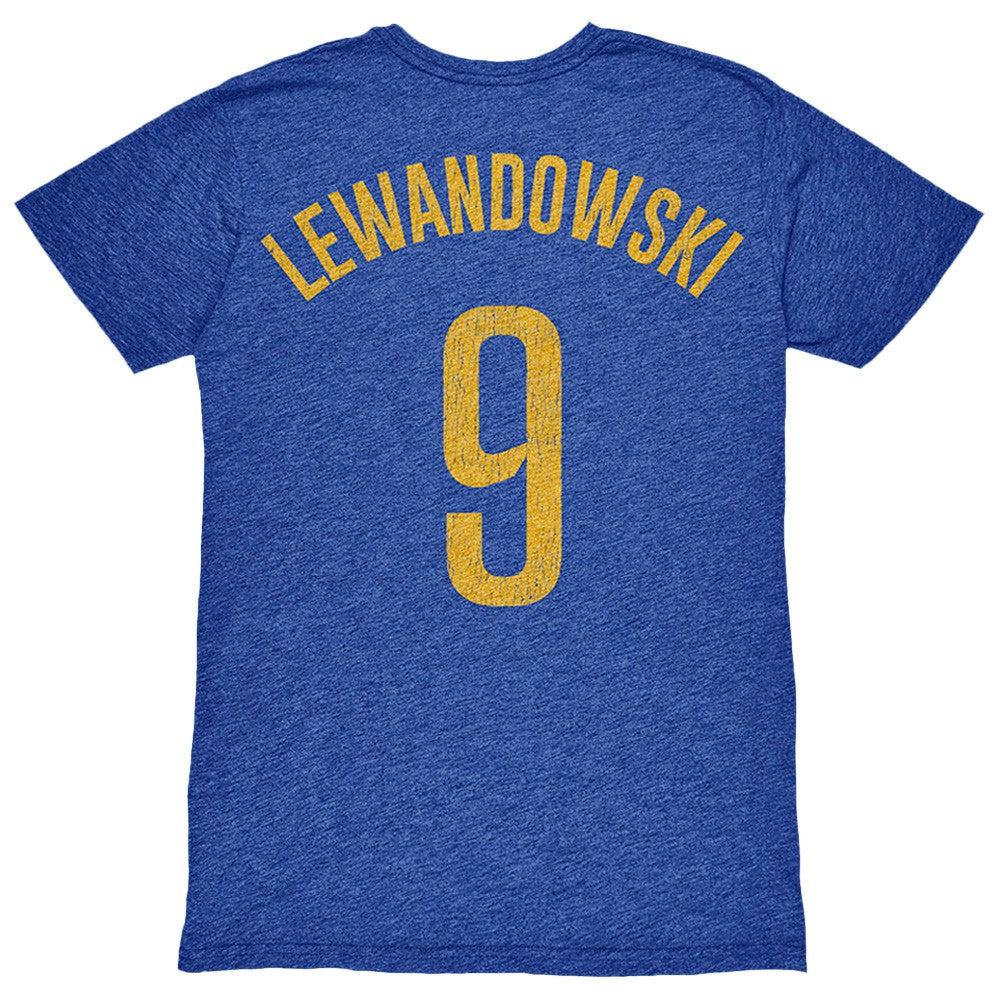 Robert Lewandowski Barcelona 1863FC Player Name & Number Twisted Tri-Blend Slub T-Shirt Heather Royal shop