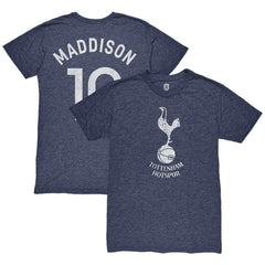 James Maddison Tottenham Hotspur 1863FC Player Name & Number Twisted Tri-Blend Slub T-Shirt Heather Navy