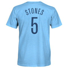 John Stones Manchester City 1863FC Player Name & Number Twisted Tri-Blend Slub T-Shirt Sky Blue