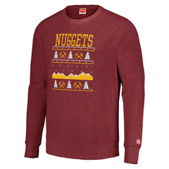 Denver Nuggets Homage Unisex Holiday Tri-Blend Raglan Pullover Sweatshirt Red