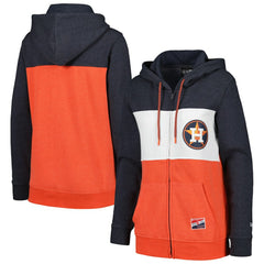 Houston Astros New Era Women's Color Block Full-Zip Hoodie Jacket - Navy Jackets