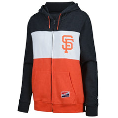 San Francisco Giants New Era Women's Color Block Full-Zip Hoodie Jacket - Black Jackets