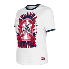 Atlanta Braves New Era Women's Oversized Ringer T-Shirt - White T-shirts