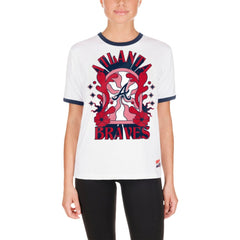 Atlanta Braves New Era Women's Oversized Ringer T-Shirt - White T-shirts