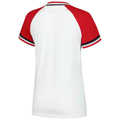 St. Louis Cardinals New Era Women's Jersey Double Binding Raglan V-Neck T-Shirt - White Jerseys