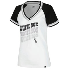 Chicago White Sox New Era Women's Jersey Double Binding Raglan V-Neck T-Shirt - White Jerseys