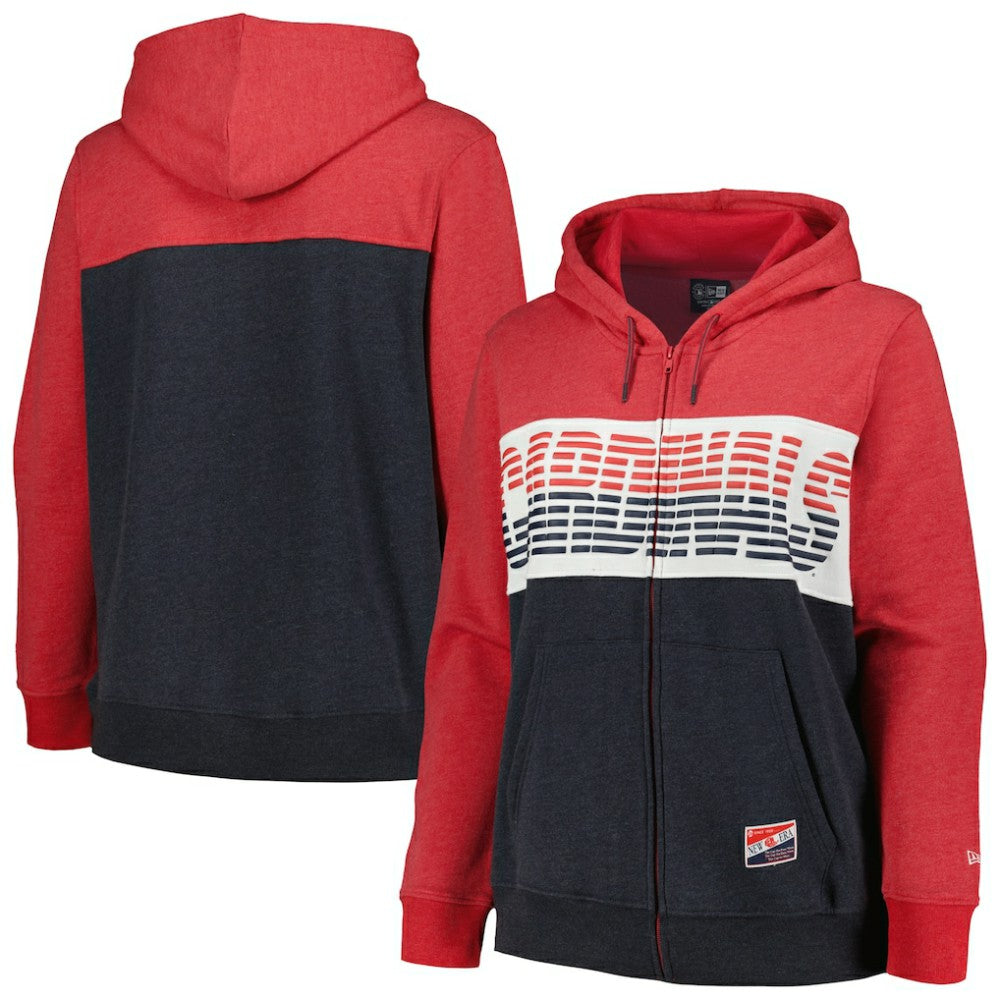 St. Louis Cardinals New Era Women's Plus Size Color Block Full-Zip Hoodie - Red Hoodies