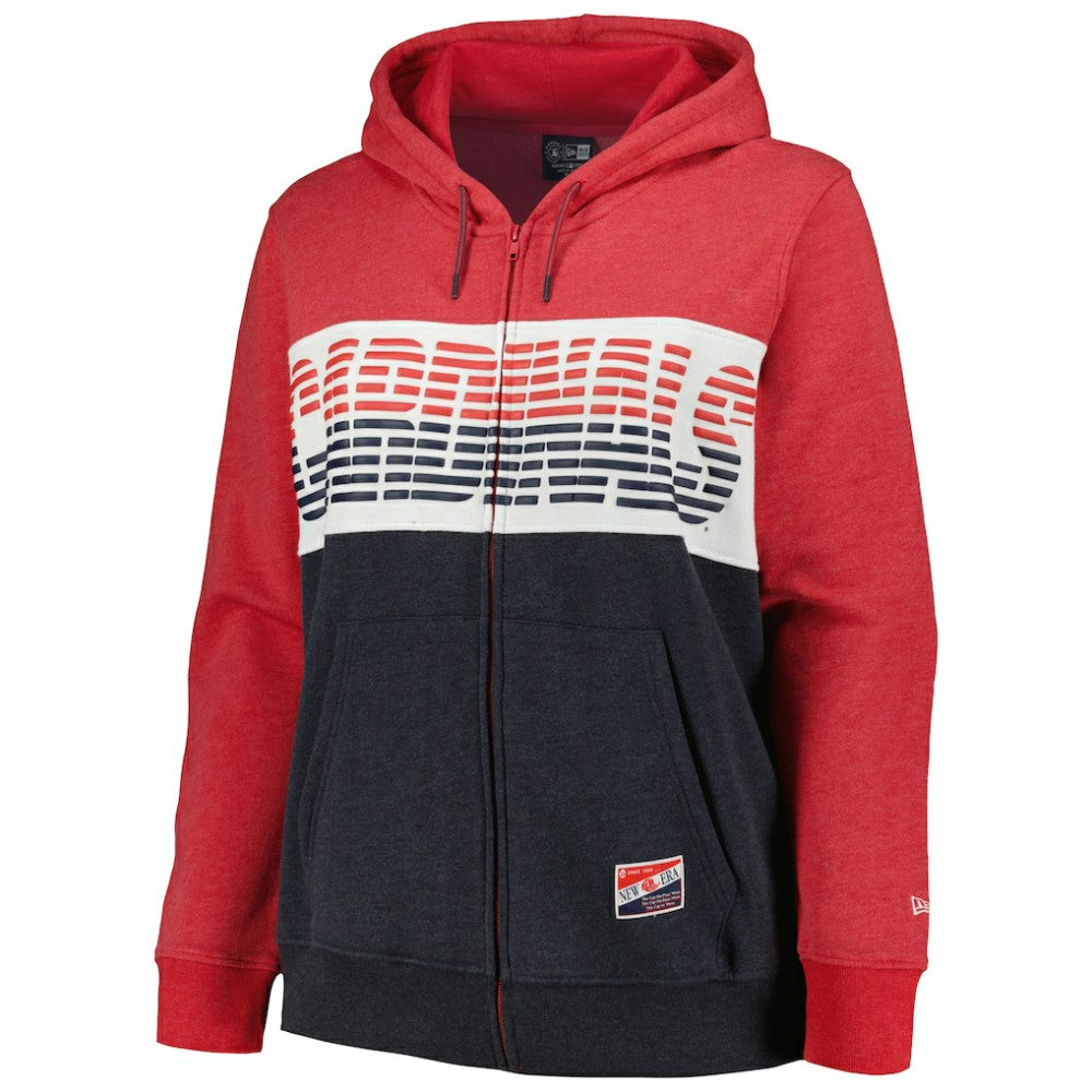 St. Louis Cardinals New Era Women's Plus Size Color Block Full-Zip Hoodie - Red Hoodies