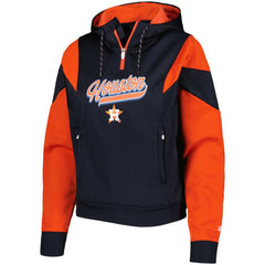 Houston Astros New Era Women's Color Block Fleece Quarter-Zip Hoodie - Navy Hoodies