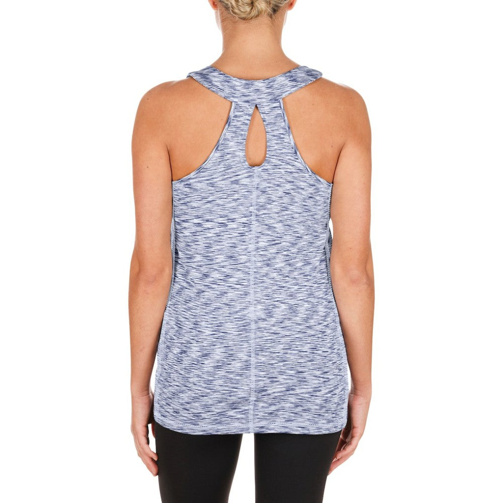 Los Angeles Dodgers New Era Women's Space Dye Keyhole Back Tank Top - Royal Tanks