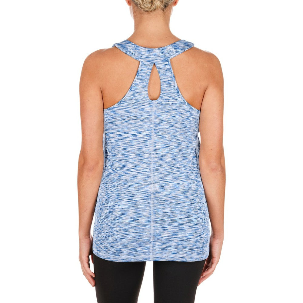 Chicago Cubs New Era Women's Space Dye Keyhole Back Tank Top - Royal Tanks