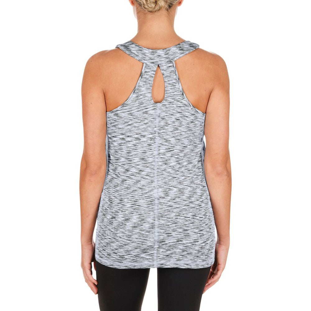 Chicago White Sox New Era Women's Space Dye Keyhole Back Tank Top - Black Tanks