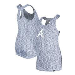 Atlanta Braves New Era Women's Space Dye Keyhole Back Tank Top - Navy Tanks