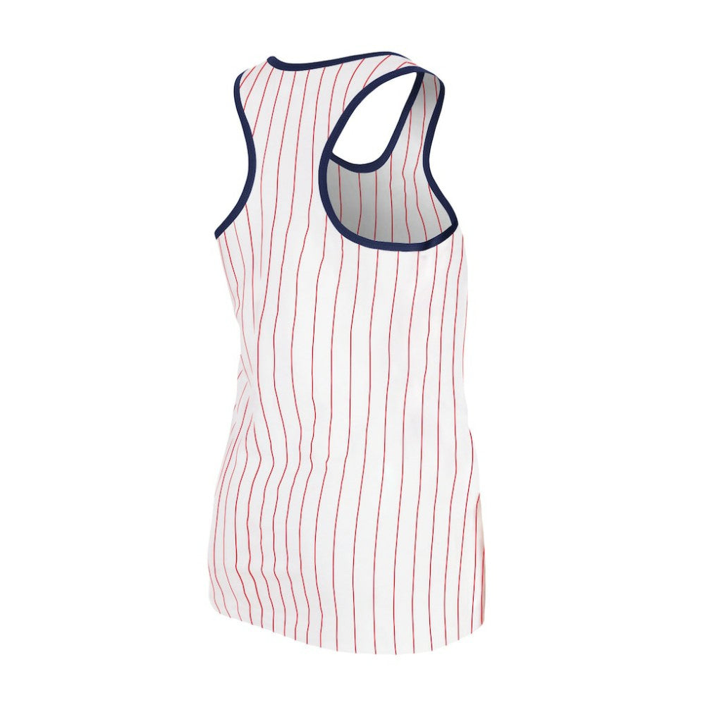 St. Louis Cardinals New Era Women's Sequin Pinstripe Racerback Tank Top - White Tanks