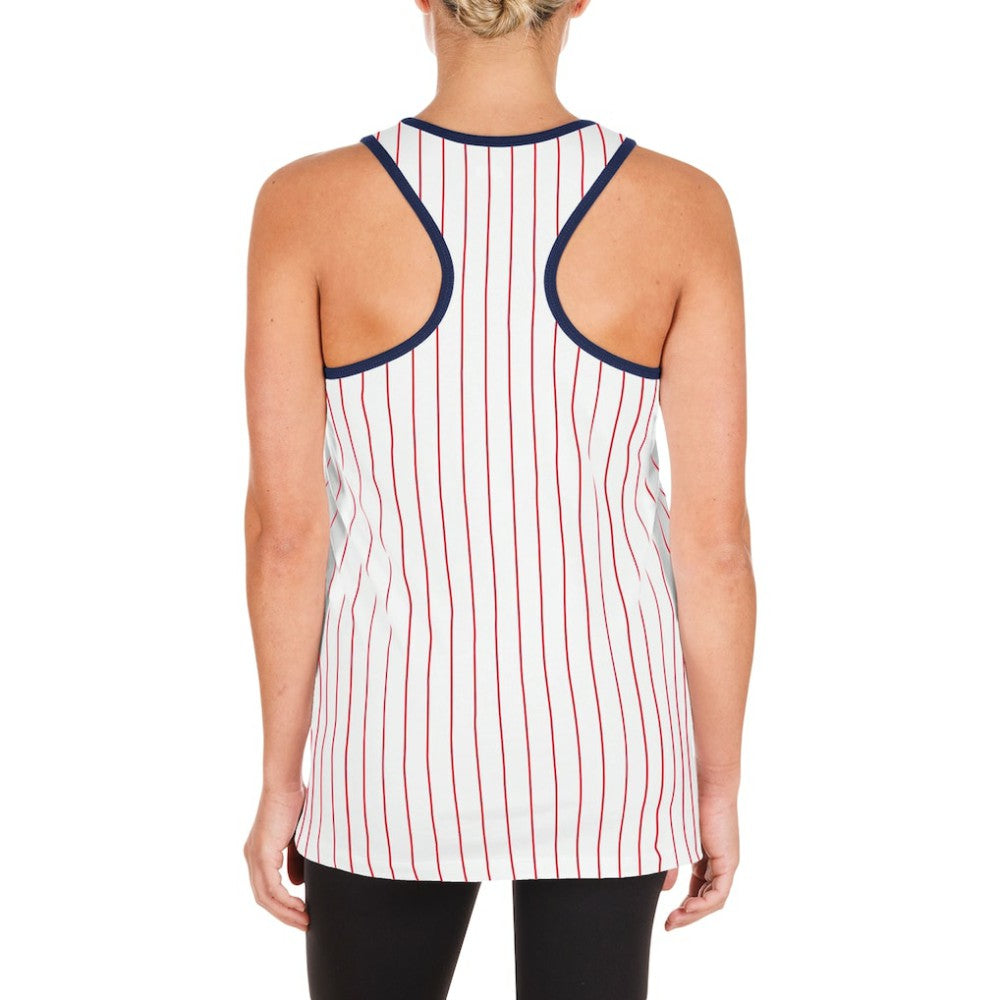 St. Louis Cardinals New Era Women's Sequin Pinstripe Racerback Tank Top - White Tanks