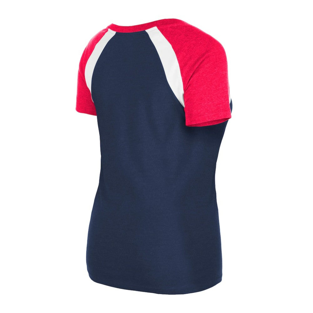 St. Louis Cardinals New Era Women's Heathered Raglan V-Neck T-Shirt - Navy T-shirts