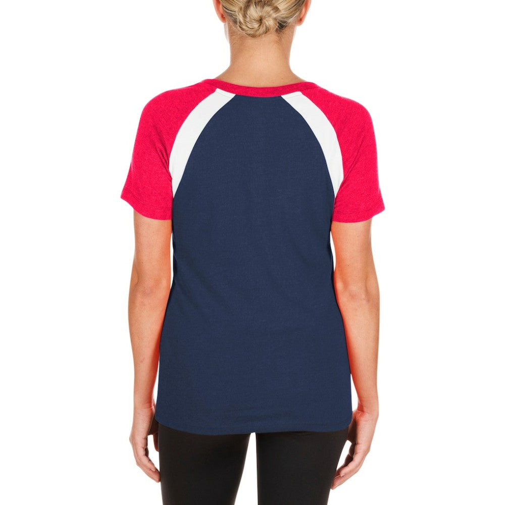 St. Louis Cardinals New Era Women's Heathered Raglan V-Neck T-Shirt - Navy T-shirts
