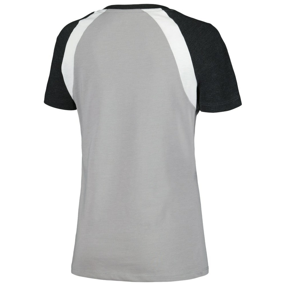 Chicago White Sox New Era Women's Heathered Raglan V-Neck T-Shirt - Gray T-shirts