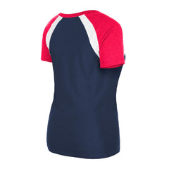 Los Angeles Angels New Era Women's Heathered Raglan V-Neck T-Shirt - Navy T-shirts