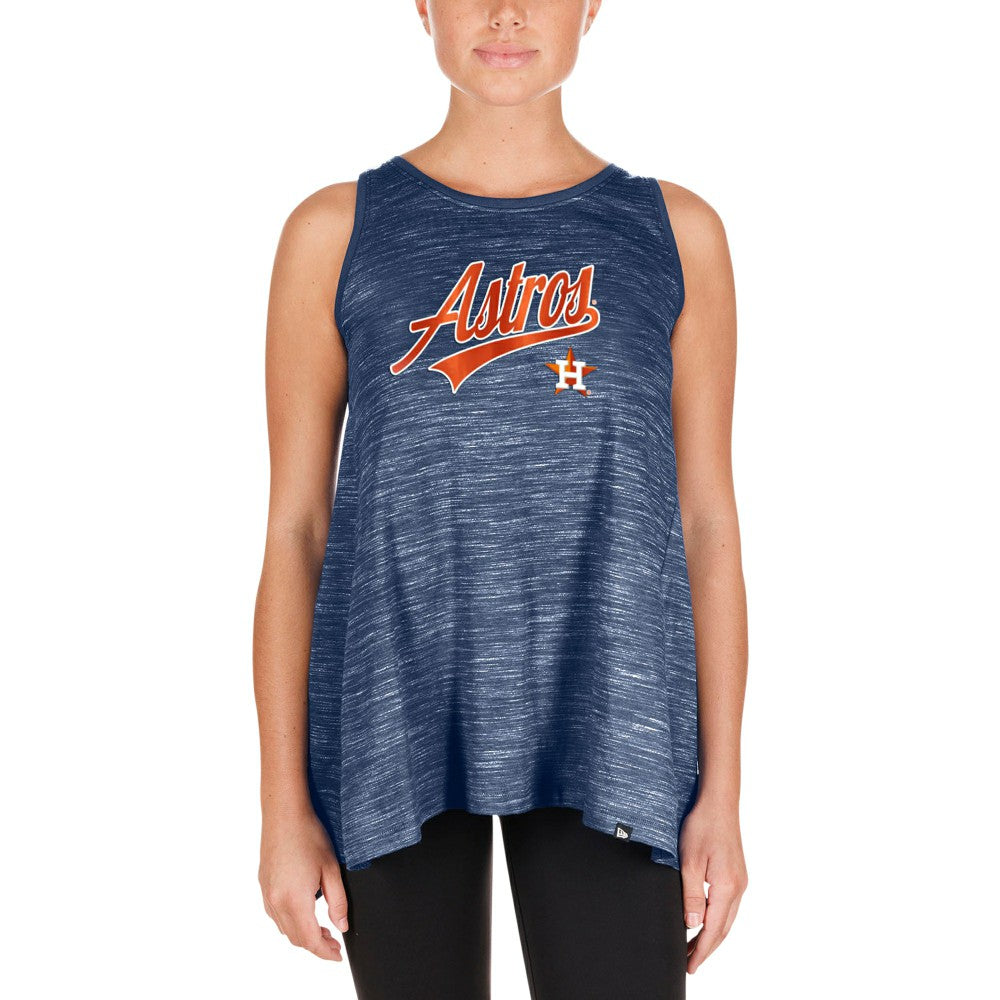 Houston Astros New Era Women's Space-Dye Active Tank Top - Navy Tanks