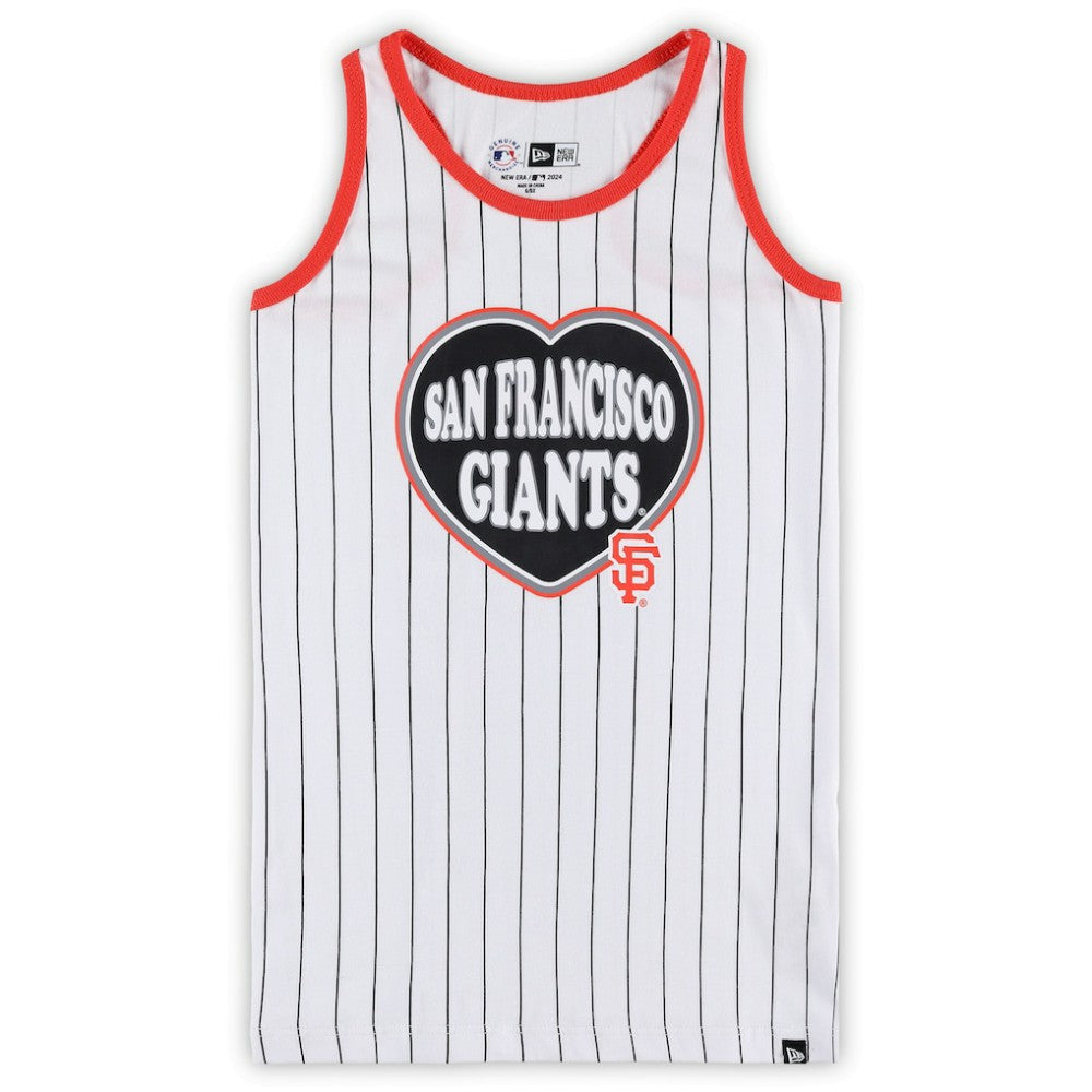 San Francisco Giants New Era Girls Youth Pinstripe Tank Top - White Tanks