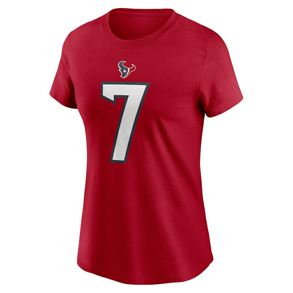 C.J. Stroud Houston Texans Women's Player Name & Number T-Shirt Red