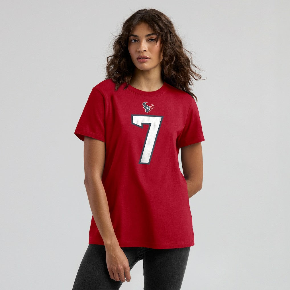 C.J. Stroud Houston Texans Women's Player Name & Number T-Shirt Red