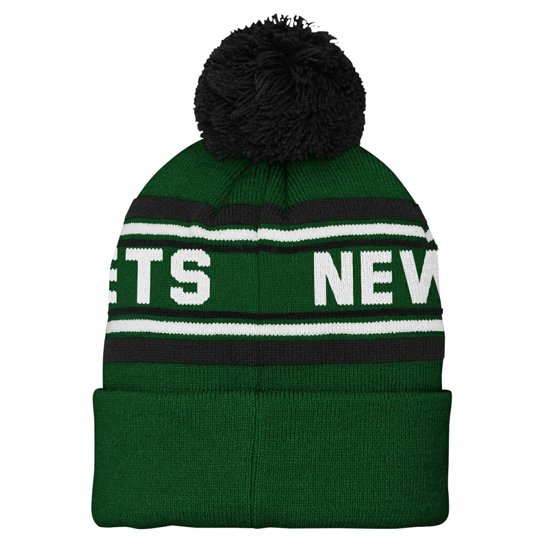 New York Jets Youth Jacquard Cuffed Knit Hat with Pom Green