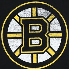 NHL Boston Bruins Profile Women's Plus Size Distressed Printed Name & Number Long Sleeve T-Shirt - Black