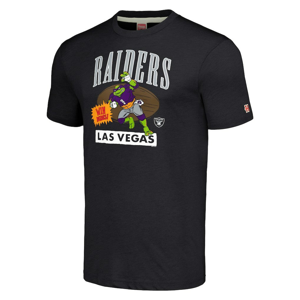 TMNT Donatello x Las Vegas Raiders Homage Tri-Blend T-Shirt Charcoal