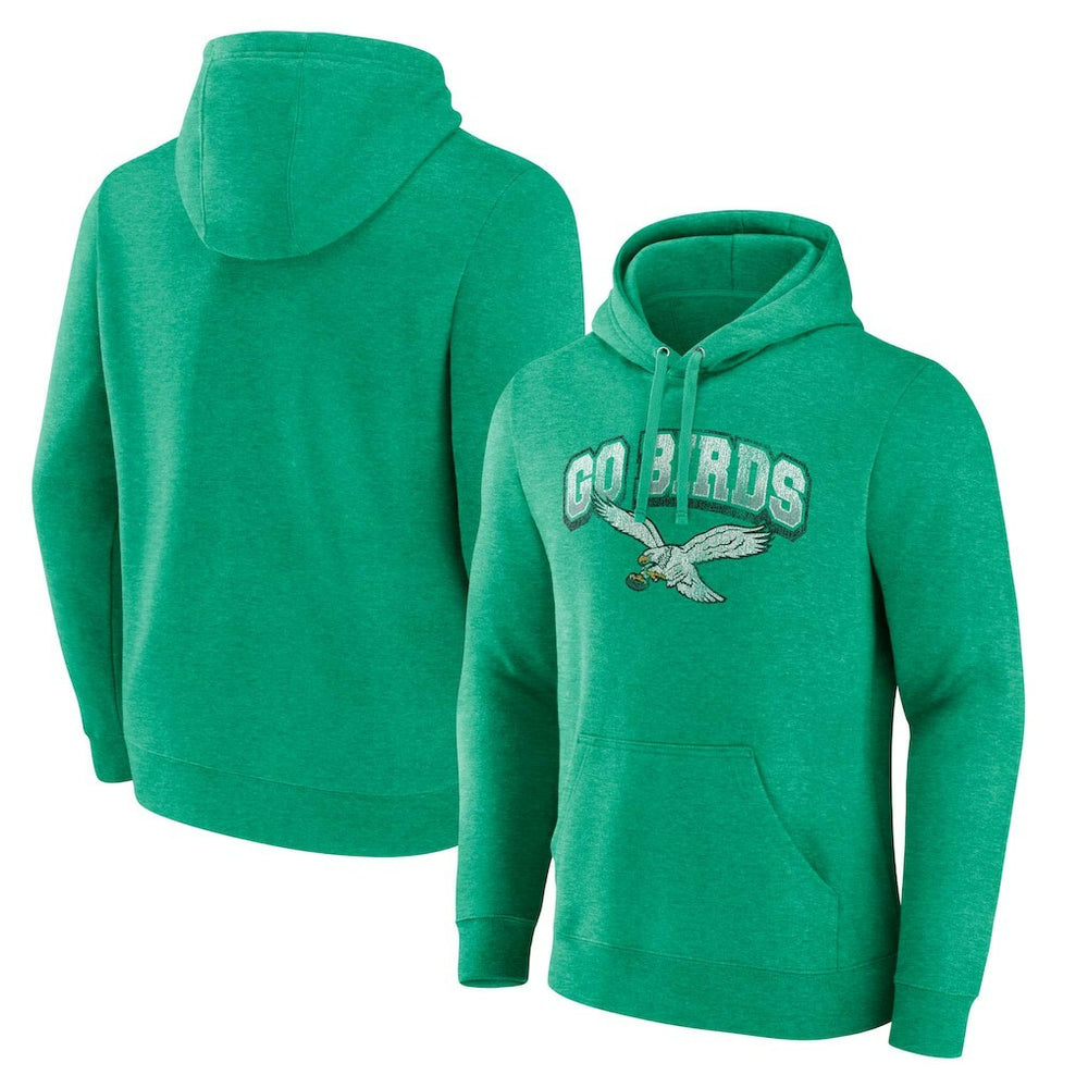 Philadelphia Eagles Gridiron Classics Go Birds Vintage Arch Pullover Hoodie Kelly Green