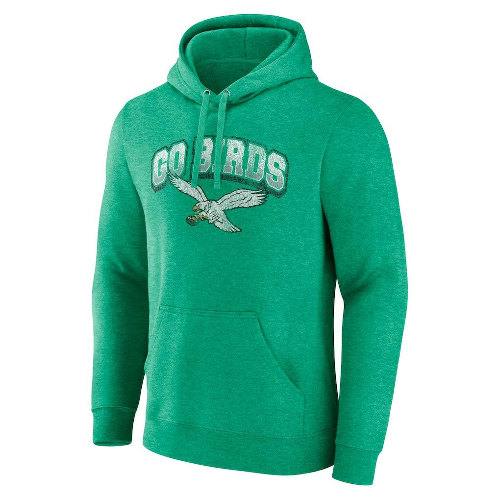 Philadelphia Eagles Gridiron Classics Go Birds Vintage Arch Pullover Hoodie Kelly Green